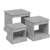vidaXL Tables basses 3 pcs gris béton bois d'ingénierie