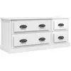 vidaXL Meuble TV blanc brillant 100x35,5x45 cm bois d'ingénierie