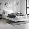 vidaXL Cadre de lit blanc 90x200 cm bois d'ingénierie