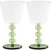 & klevering - Verre à vin Petal - Vert - Verre borosilicaté
