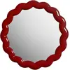 Miroir rond en polyrésine bordeaux 40,5x3cm Zigzag - &Klevering