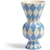 Vase en grès damier bleu 16x29,5cm Rhombic - &Klevering