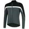 Maillot manches longues velo rogelli course   homme   noir gris blanc