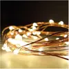 Guirlande à Piles 40 Leds Blanc Chaud Câble Cuivré 2,20m