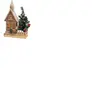ecd germany Maison de Noël Décorative en Bois avec Eclairage LED, Blanc Chaud, 27x11x44