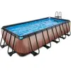 Exit Piscine en bois 540x250x122cm avec pompe de filtration - marron