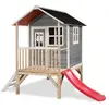 EXIT Maison cabane de jardin enfant toboggan Loft 300 bois gris