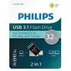 Clé USB - PHILIPS - 2 IN 1 NOIR 32GO - GB OTG USB C + USB 3.1