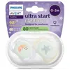Philips Lot De 2 Sucettes Ultra Air Nuit 0-6 Mois Phosphorescent