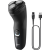 Philips 3000X Series X3051 - Rasoir - sans fil - noir intense