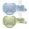 Philips Avent Sucette +0m Soft bleu clair/vert