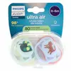 Avent Sucette Ultra Air jour 0-6M Mix Imprimé Fun  sans BPA x2