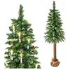 Viking Choice Sapin de Noël artificiel avec tronc en bois - 220 cm + neige &; déco