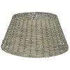 Decoris Cache pied de sapin de Noël en saule, coloris gris, H 28 x ø 70 cm