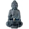 LUMINEO Fontaine extérieure solaire en composite Bouddha Anthracite