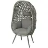 Fauteuil de jardin sur pieds oeuf en résine tressée gris clair Palermo...