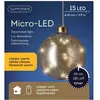 Lumineo Kaemingk Pendentif boule à batterie en verre ambre 15 microled blanc chaud classique 10 cm