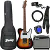 Fazley Sunset Series Tempest 90 3-Color Sunburst pack débutant guitare...
