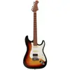 Fazley Sunset Series Dawn HSS 3-Color Sunburst guitare électrique avec housse