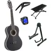 LaPaz C30BK guitare classique format 3/4 noire + stand + accessoires