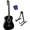 LaPaz 002 BK guitare classique format 1/2 noire + stand + accordeur