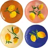 4 Assiettes colorées motifs citrons - &Klevering