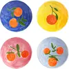 4 assiettes à motifs colorés orange 16 cm - &Klevering