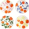 4 assiettes à motifs orange 22 cm Orange Twig - &Klevering