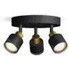 Niall 8720169300156 Spot de plafond GU10 noir, or Y952173 - Philips