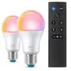 WiZ Kit de Demarrage LED Connectee 2 Standard E27 Couleur 60W + Telecommande