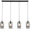 Freelight Suspension Ventotto, noir/fumée, longueur 125 cm, à 4 lampes.