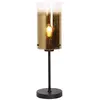 Freelight Lampe de table Ventotto, noir/or, hauteur 57 cm, métal/verre