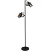 Freelight Lampe sur pied Fumoso, à 2 lampes, hauteur 143 cm, noir/gris...