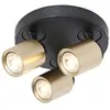 Freelight Spot pour plafond Razza, noir/or, Ø 28,5 cm, à 3 lampes.