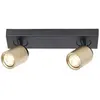 Freelight Spot pour plafond Razza, noir/or, longueur 38 cm, à 2 lampes...
