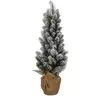 House of Seasons Sapin de noël artificiel effet givre avec toile de jute H60