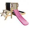Axi leah aire de jeux mini, bois,toboggan violet, bac à sable, dinette