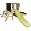 Axi leah aire de jeux mini, bois, toboggan vert, bac à sable, dinette