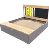 AXI Bac à sable avec banc & espace de rangement, en bois FSC, gris/brun