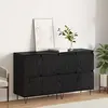 vidaXL Buffets 2 pcs Chêne noir 120 x 35 x 70 cm Bois d'ingénierie