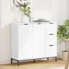vidaXL Buffet avec tiroir Blanc 89,5 x 33 x 82 cm Bois d'ingénierie
