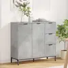 vidaXL Buffet Gris béton 89,5 x 33 x 82 cm Bois d'ingénierie