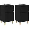 vidaXL Cabinet de chevet avec tiroir 2 pcs Chêne noir 40 x 35 x 70 cm