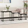 vidaXL Table basse gigogne 3 pcs Chêne noir 50.5 x 35 x 53 cm