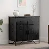 Buffet Chêne Noir 79.5 X 35.5 X 74.5 Cm Bois D'Ingénierie Vidaxl
