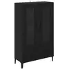 vidaXL Buffet haut avec tiroirs noir imitation chêne 70 x 31 x 115 cm