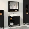 vidaXL Salle de bain lavabo armoire chêne noir 65 x 33 x 60 cm