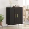 vidaXL Sideboard noir imitation chêne 69,5 x 34 x 90 cm