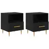 vidaXL Table de chevet 2 pcs Noir 40 x 35 x 47.5 cm Bois d'ingénierie