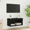 vidaXL Armoire TV noir imitation chêne 60 x 30 x 30 cm Bois composite